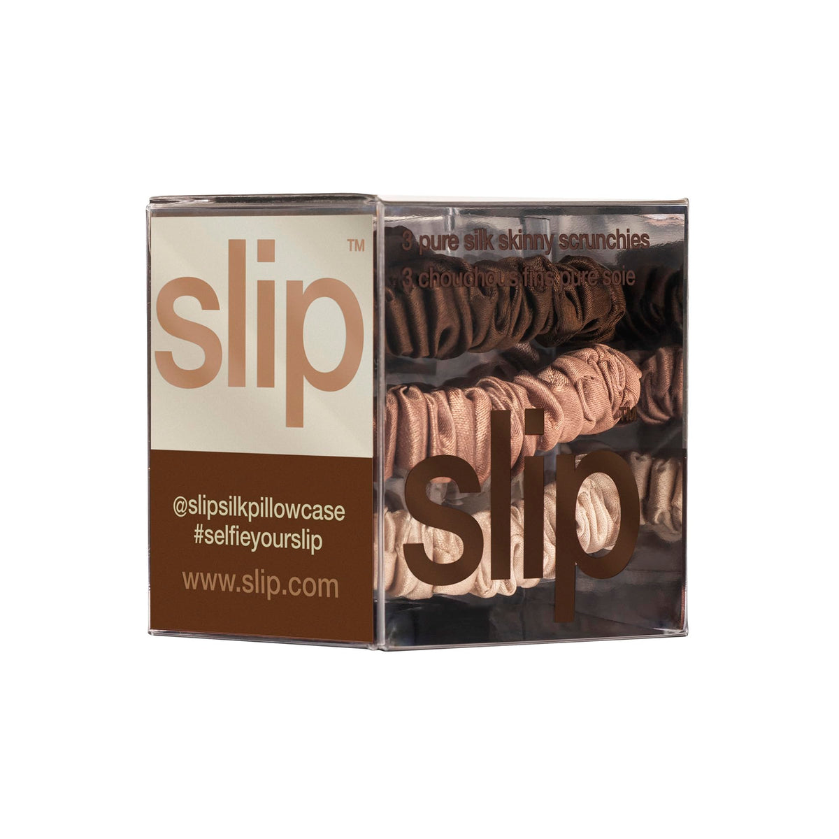 SLIP scrunchies in a gift-ready box ideal for travel and everyday protection