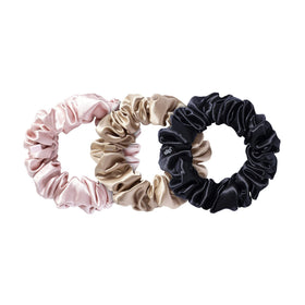 SLIP scrunchie fabric closeup highlighting silk texture benefit: low-friction surface