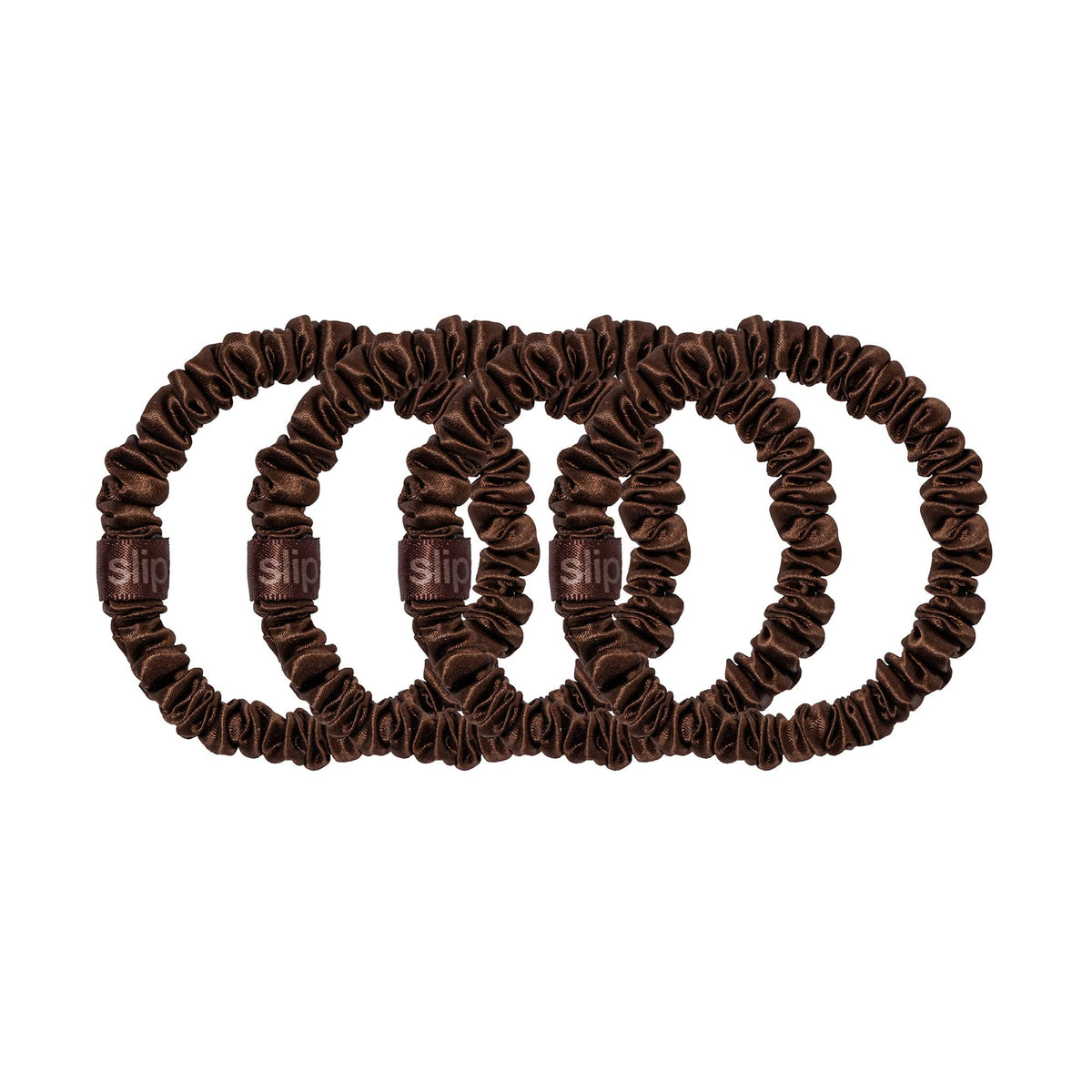 SLIP scrunchie under hair with satin sheen enhancing polished hairstyle