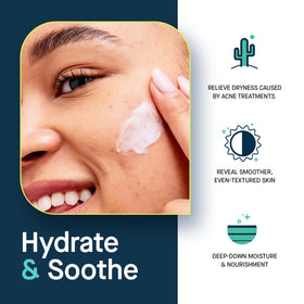 SLMD cream being dabbed on hand showing easy application and immediate smoothing benefit