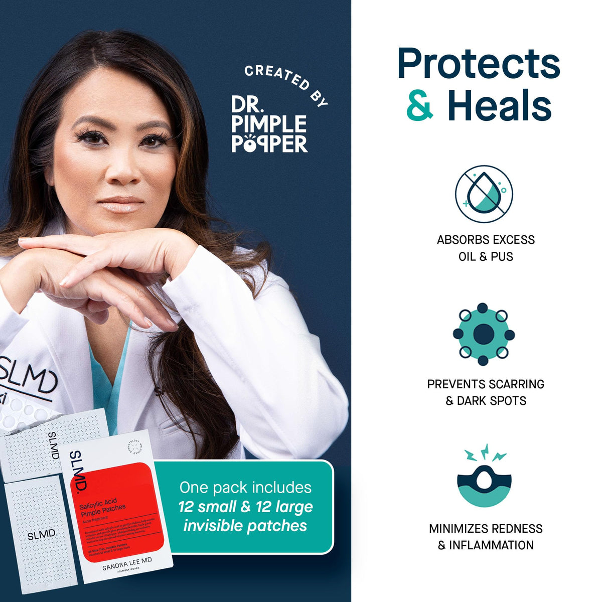 SLMD patches in hand showing two sizes for precise spot coverage