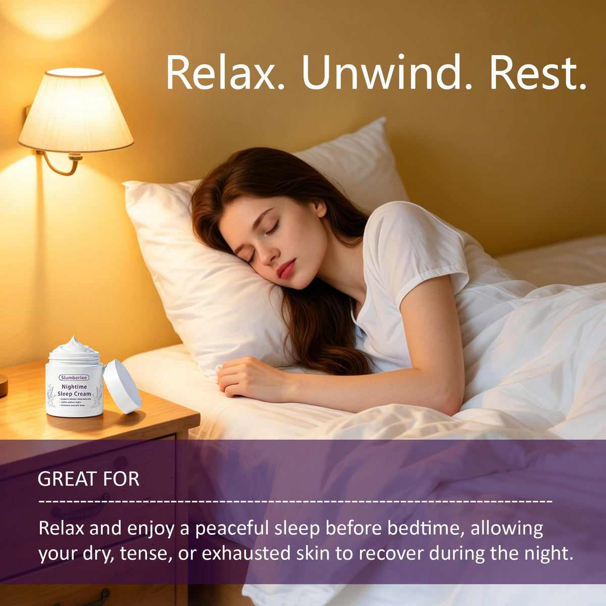 Slumberlee on a bedside table in a bedroom setting suggesting relaxation and nightly routine