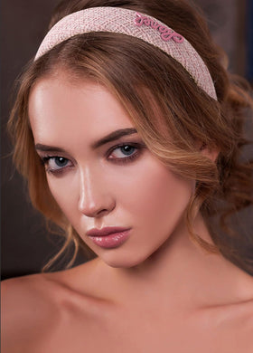 sluxa pink headband fabric closeup highlighting soft texture and comfort
