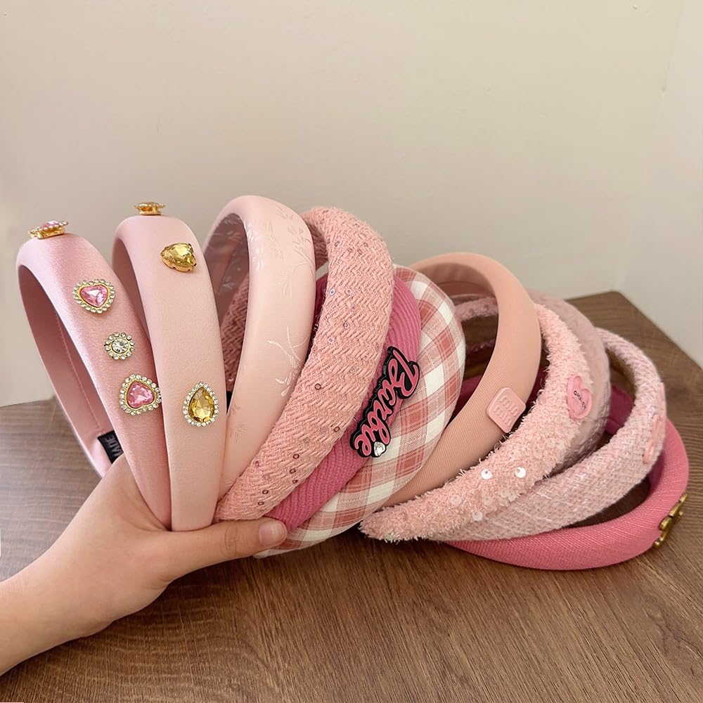 sluxa pink headband next to ruler for scale showing true size and fit