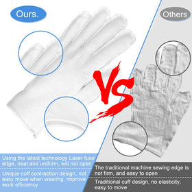 SLWJAXGT gloves beside a ruler showing 8-inch length for fit reference
