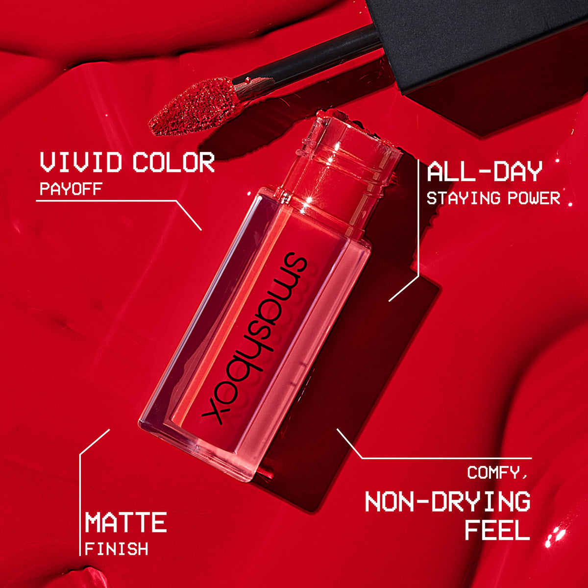Smashbox product beside ruler showing 0.14 fl oz scale and portability