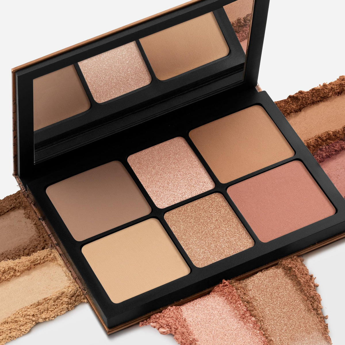 Smashbox palette inside a makeup bag ready for touch-ups and on-the-go use