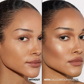 Close-up of Smashbox powder pans highlighting smooth texture and blendability