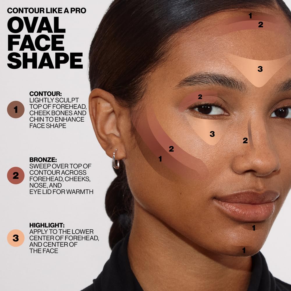 Smashbox contour palette on model light/medium showing sculpted cheekbones and camera-ready glow