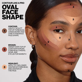 Smashbox contour palette on model light/medium showing sculpted cheekbones and camera-ready glow