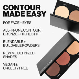 Smashbox contour palette three shades closeup illustrating contour, bronze, and highlight blending