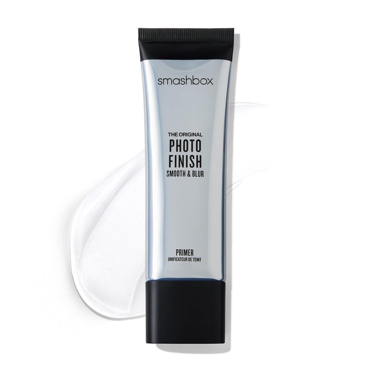 Smashbox front tube showing Photo Finish Smooth & Blur primer benefits