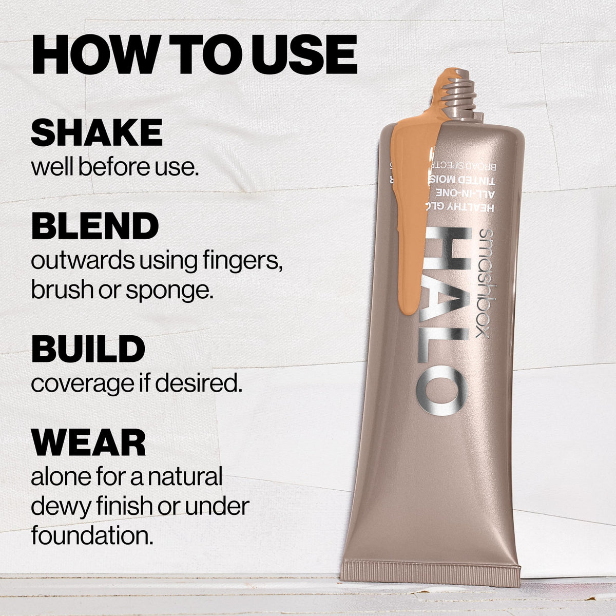 Smashbox product with visible ingredients highlighting hyaluronic acid boost