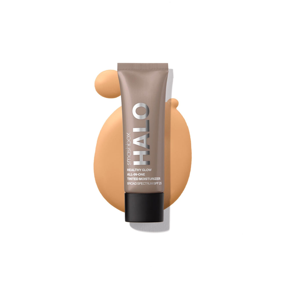 Smashbox Halo front tube showing compact travel packaging and SPF benefit