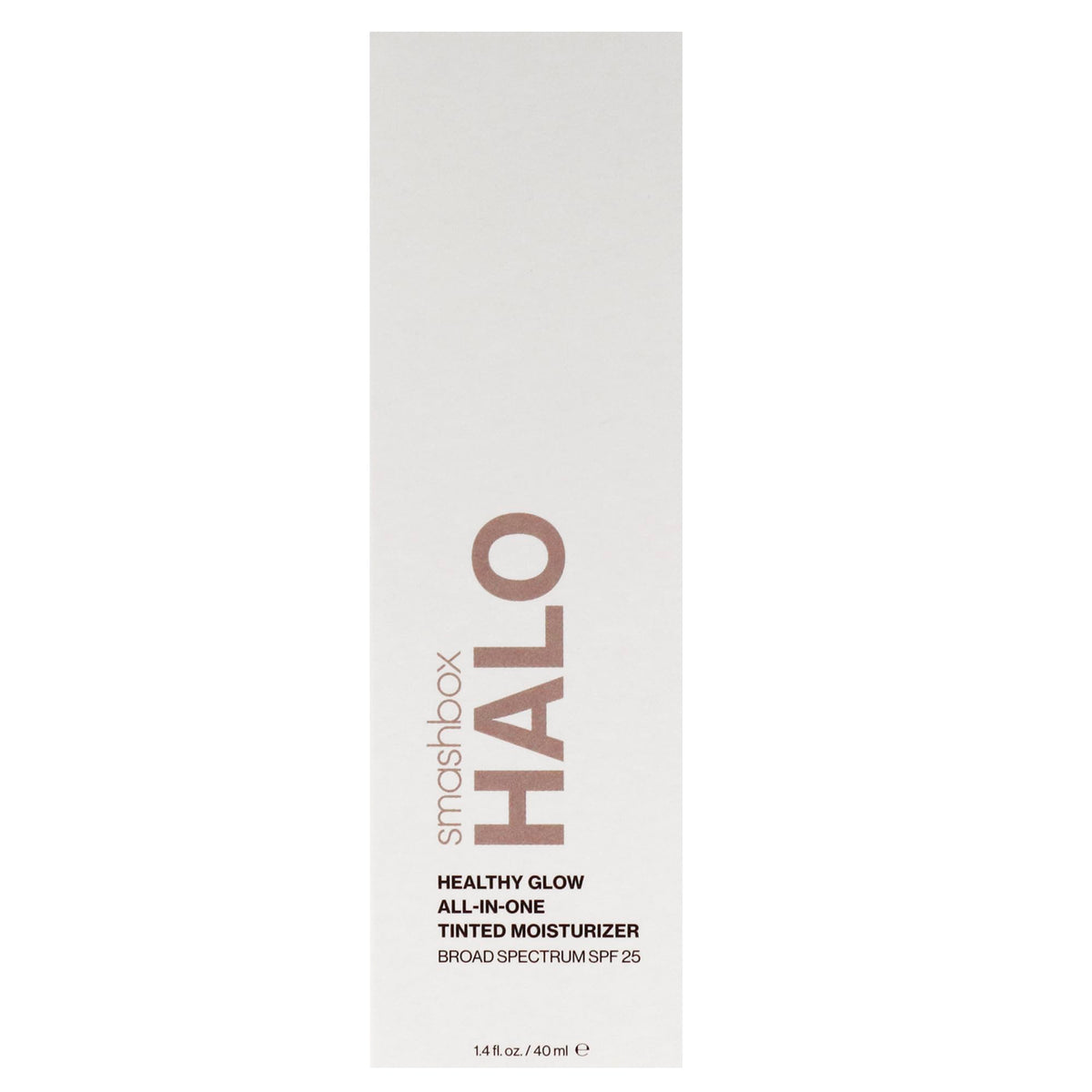 Smashbox Halo label close-up highlighting key ingredients like hyaluronic acid and niacinamide