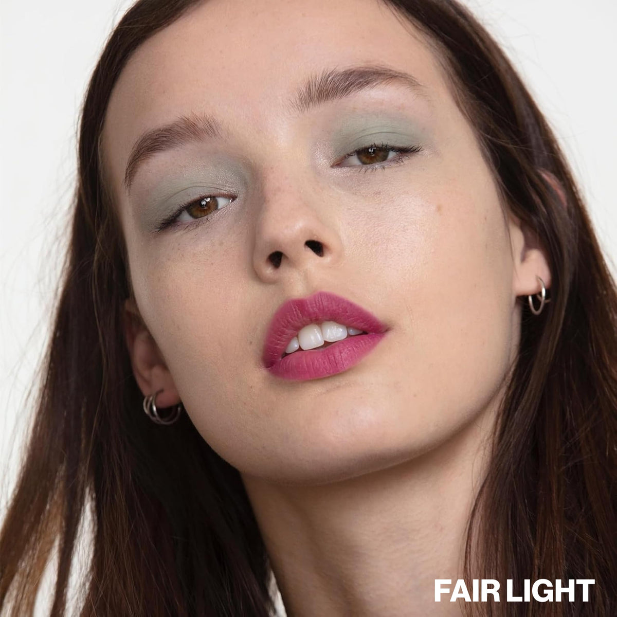 Smashbox on model showcasing luminous, healthy-looking dewy skin benefit