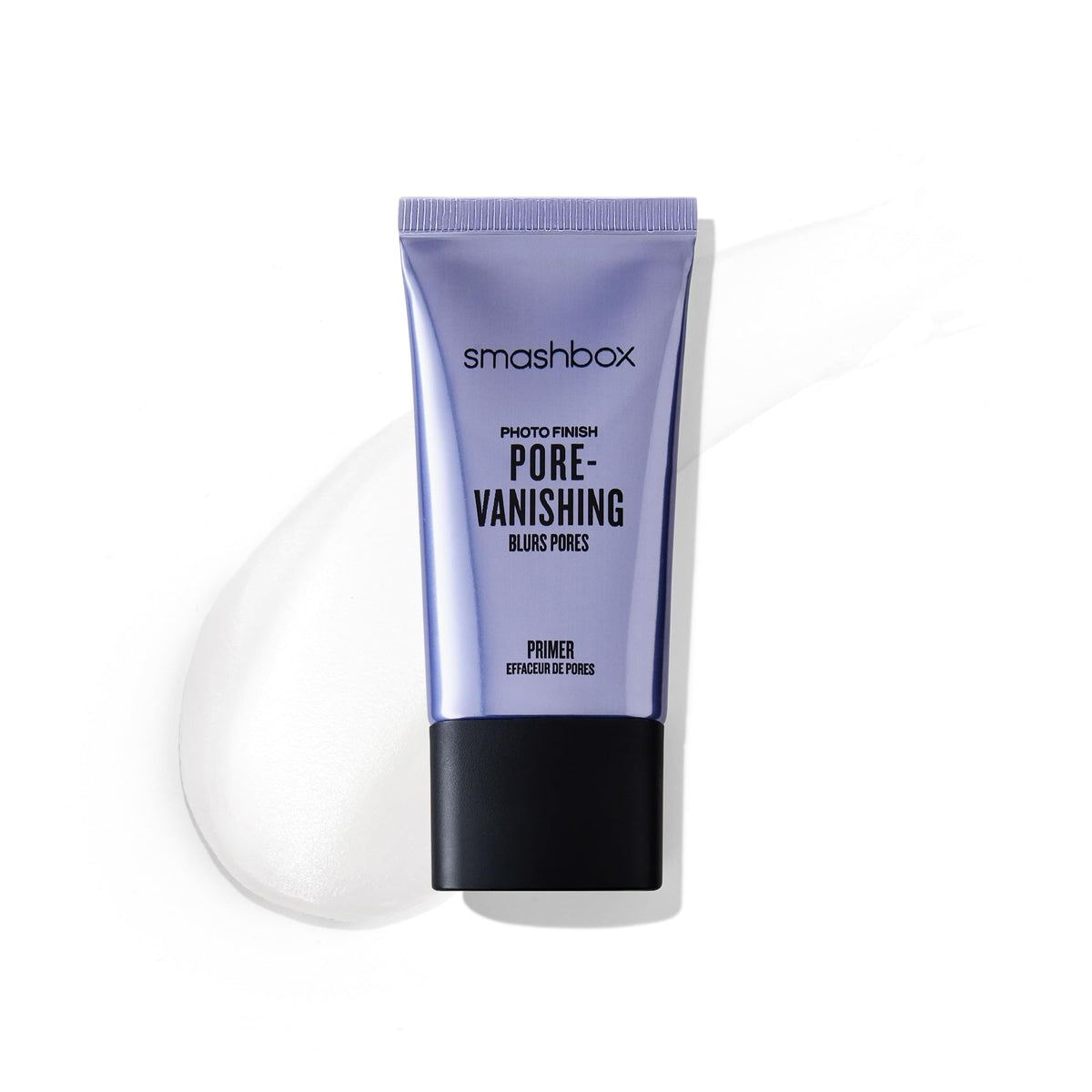 Smashbox primer front packaging shows compact travel tube and matte finish benefit
