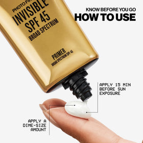 Smashbox before and after on skin shows smoother makeup application benefit