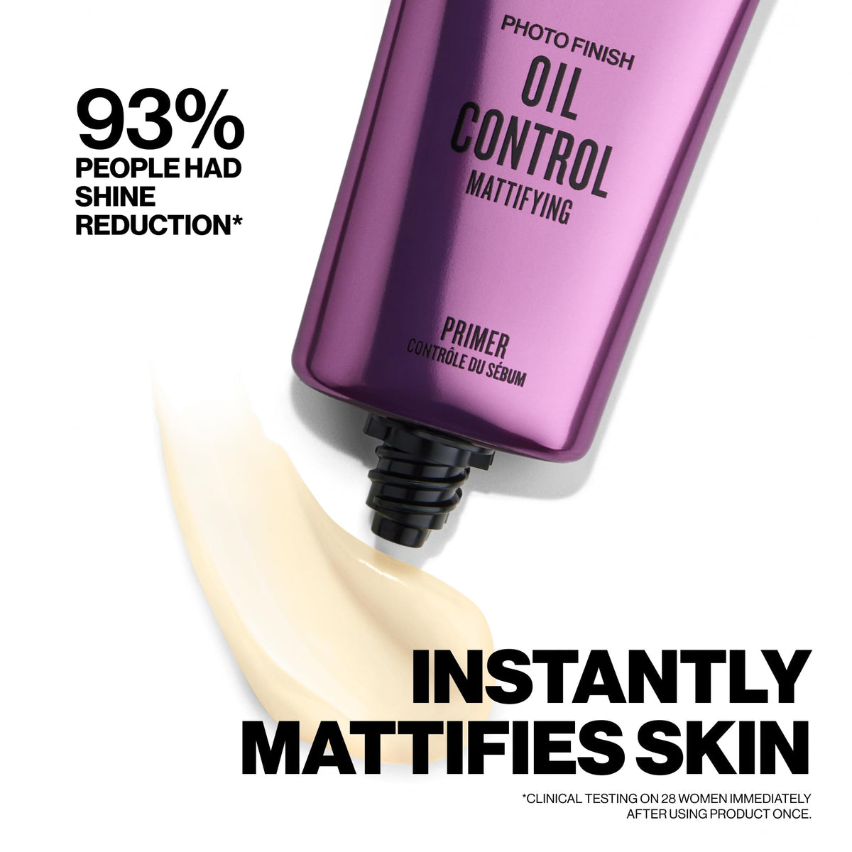 Smashbox primer texture close-up demonstrating lightweight, matte finish and smooth spreadability