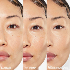 Smashbox swatch on hand showing hydration and smoothing benefit in skin tone