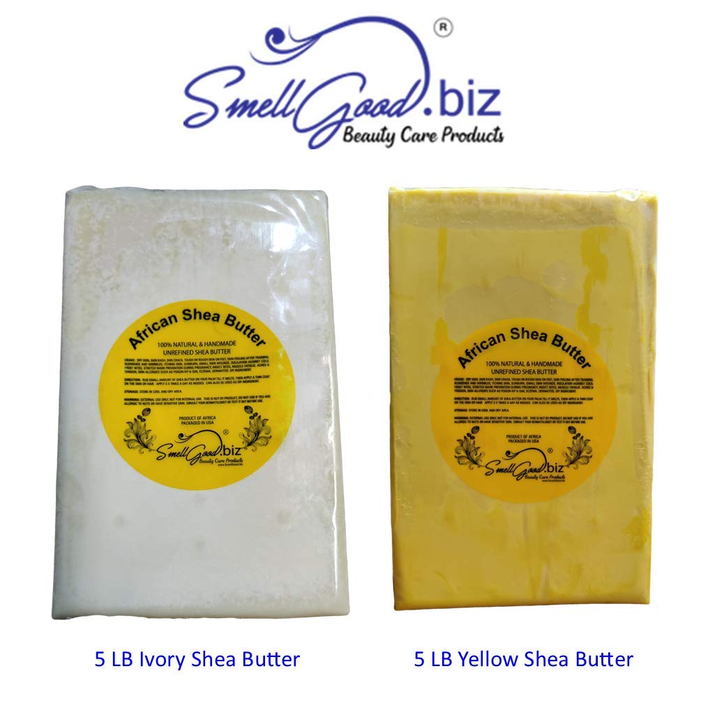SmellGood shea butter scoop in palm demonstrating quick melt and absorption