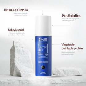 SMIB bottle beside ruler showing 6.76 fl oz size and travel-friendly scale