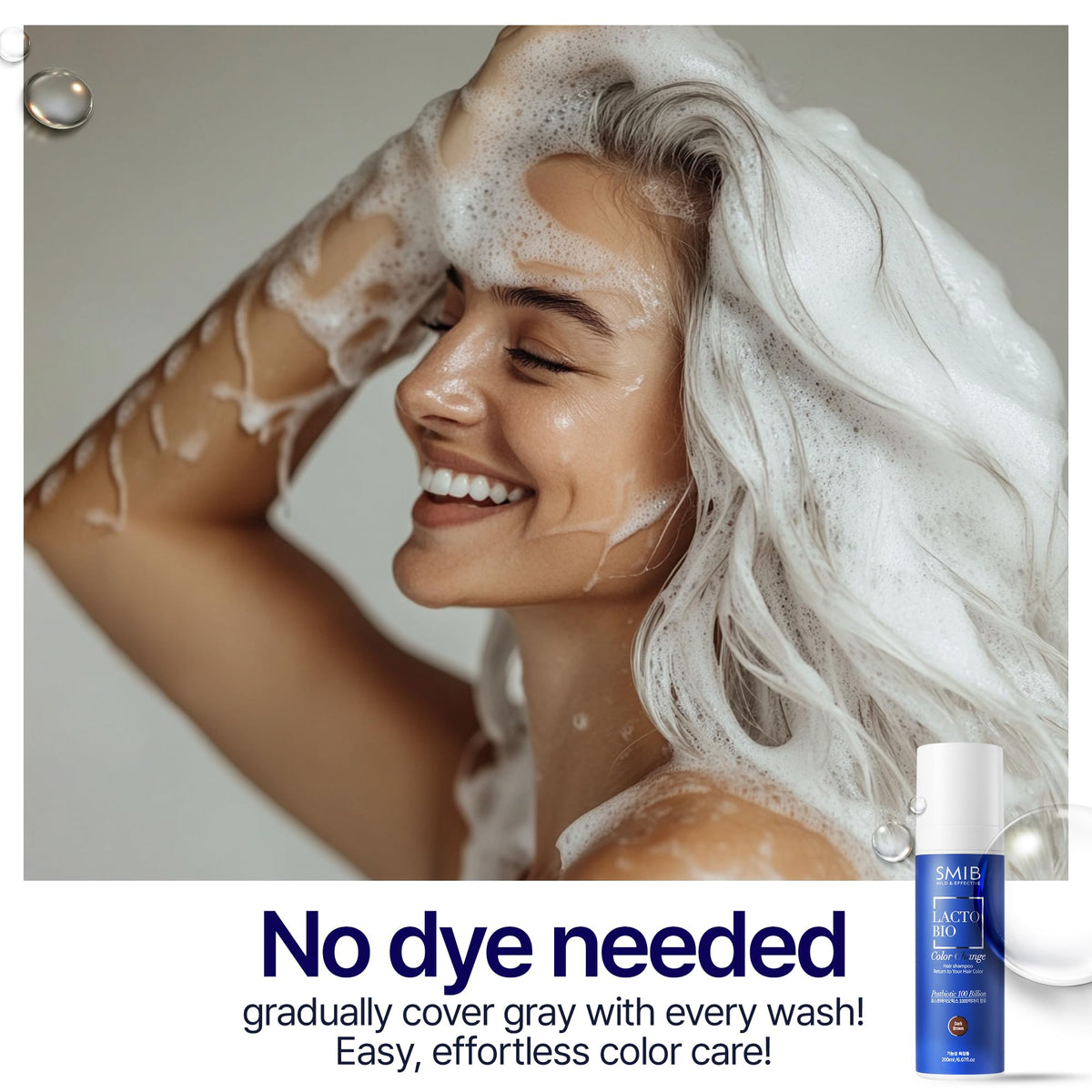 SMIB shampoo foam texture showing gentle lather and lightweight feel