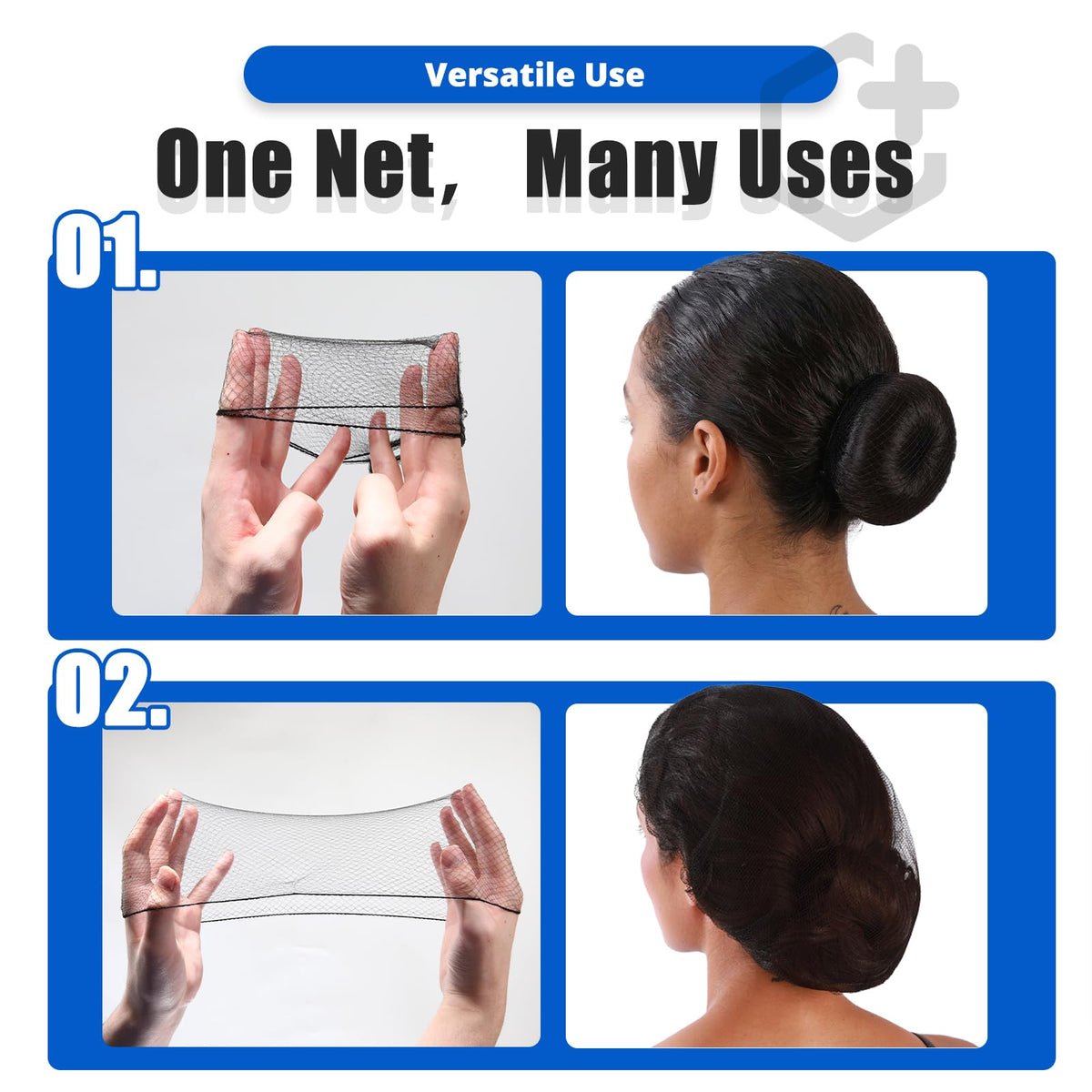 Smilco net next to hand for scale, shows comfortable fit