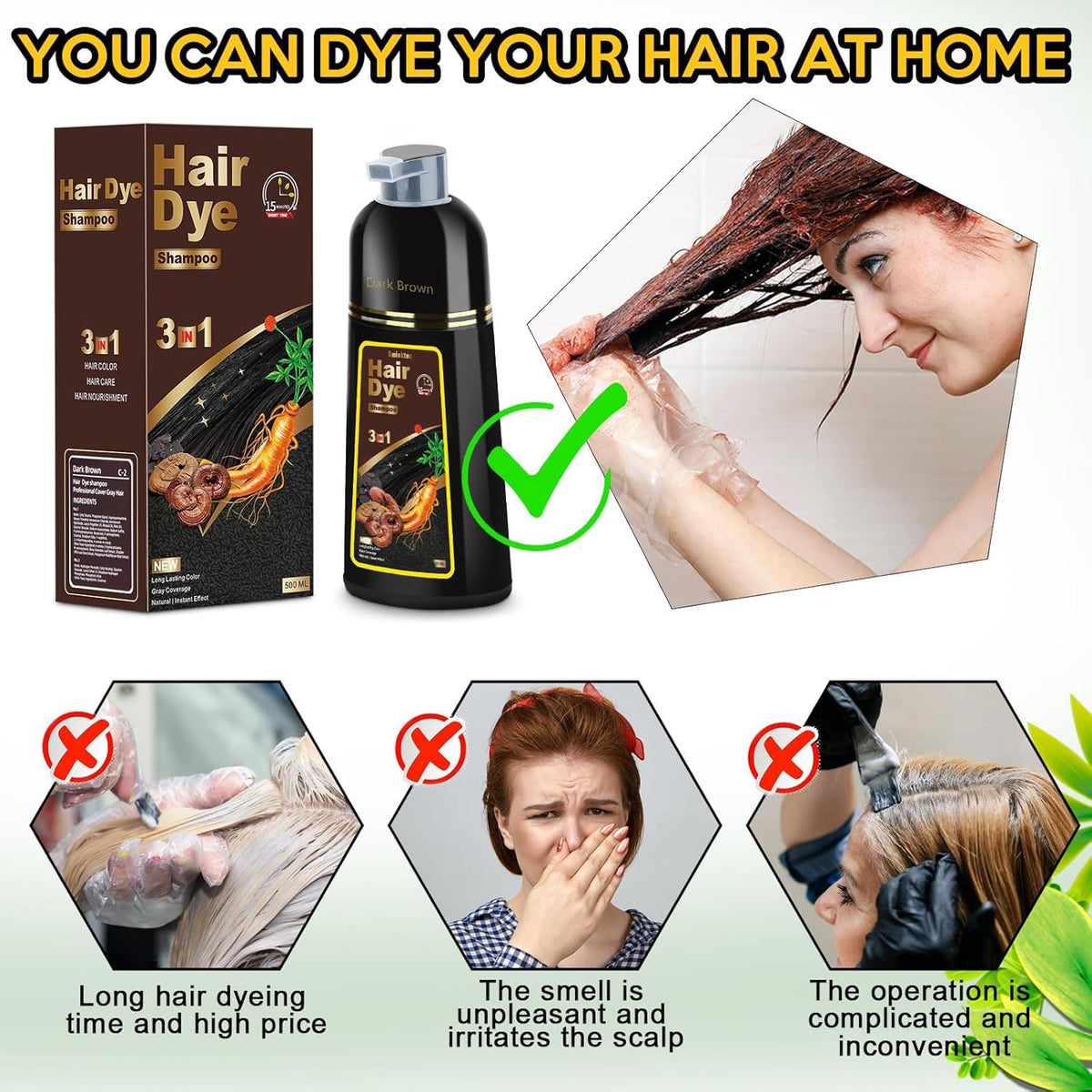 Sminktec gloved hands applying shampoo for mess-free staining protection