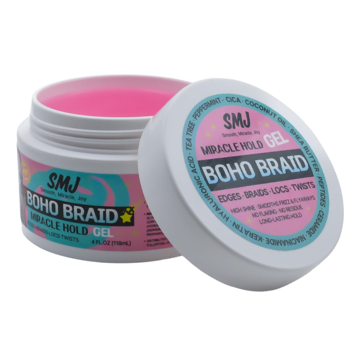 SMJ BOHO BRAID GEL clear gel texture close-up demonstrating smooth, non-flaking finish