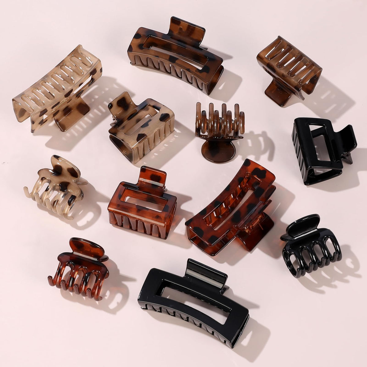 SMKSL medium tortoise clip angled view showing versatile hold for half-up styles