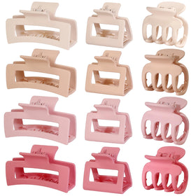SMKSL front view of 12-piece clip set showing colors and styles, easy styling benefit