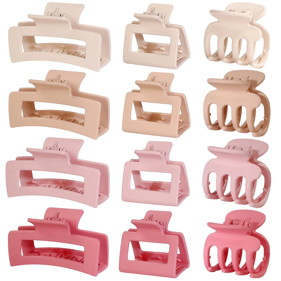 SMKSL front view of 12-piece clip set showing colors and styles, easy styling benefit