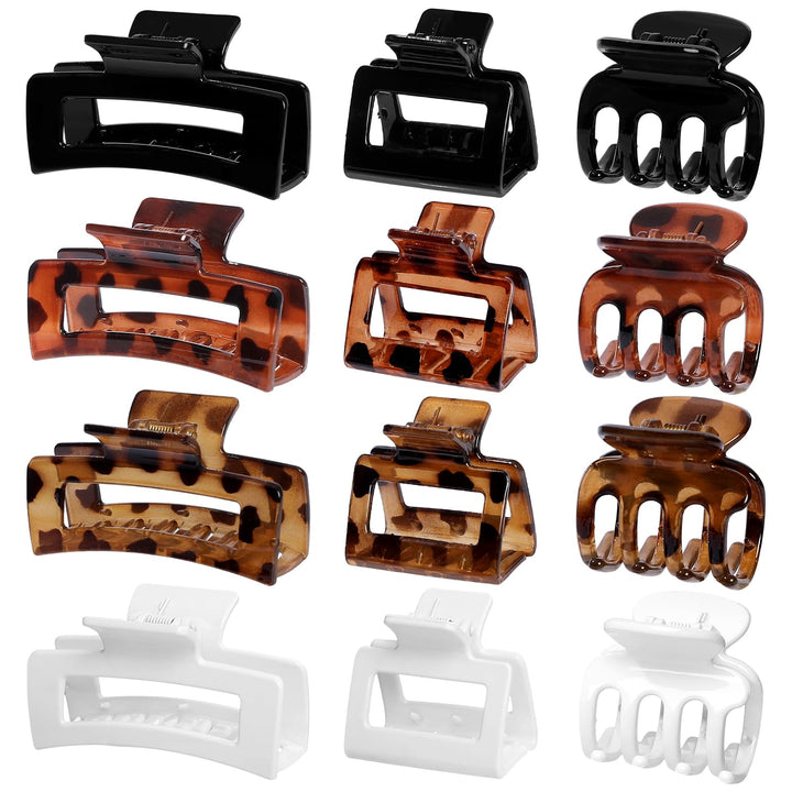 SMKSL front view of tortoise clip set showing 12 pieces and variety