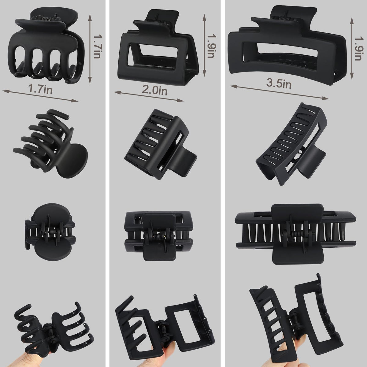 SMKSL large clip open showing metal spring for firm closure