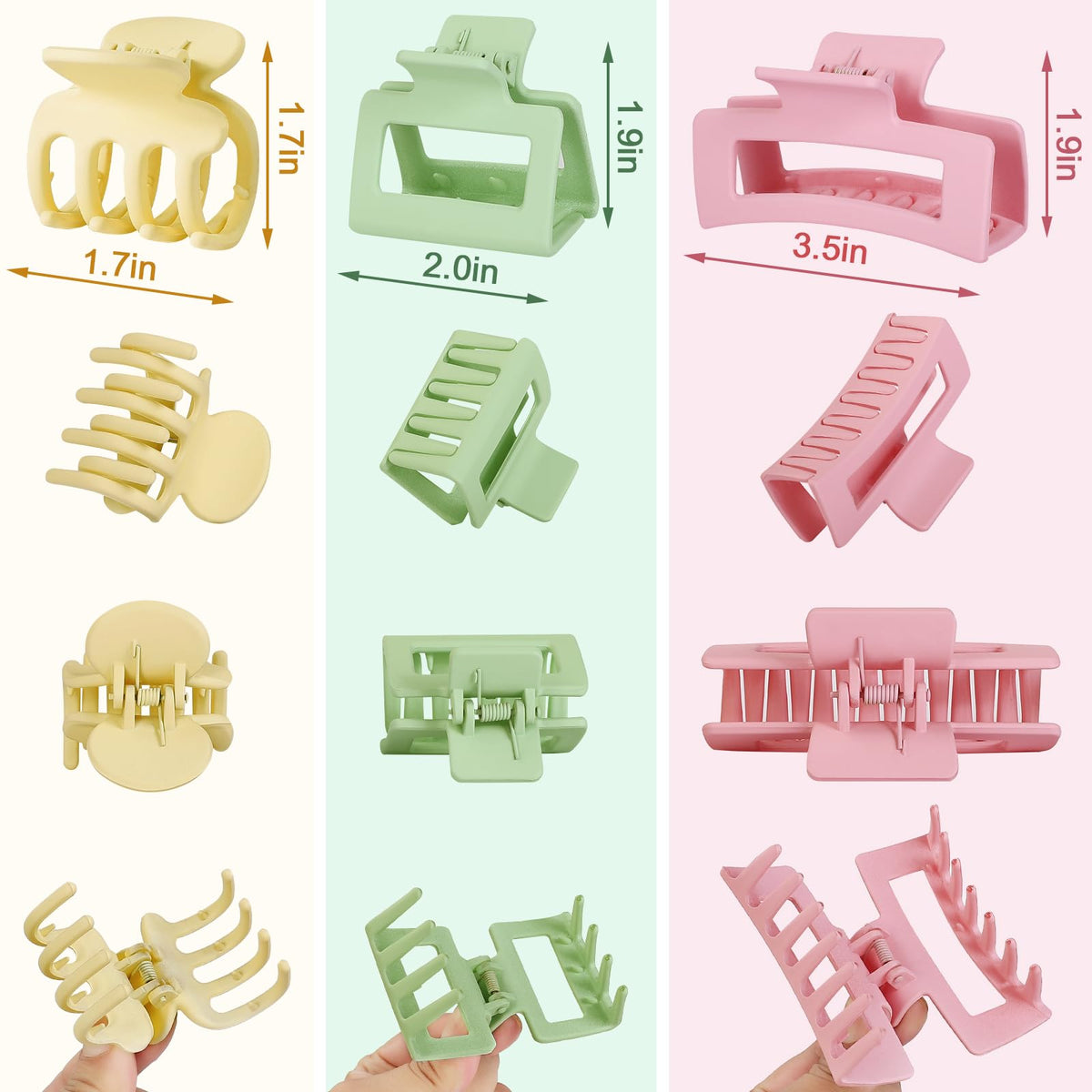 SMKSL small clip held in hand to show scale and gentle hold for fine hair and bangs