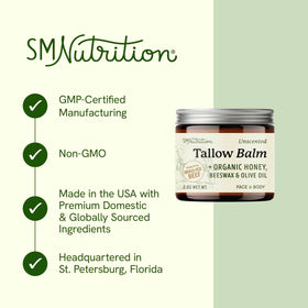 SMNutrition open jar close-up of smooth balm texture for easy absorption