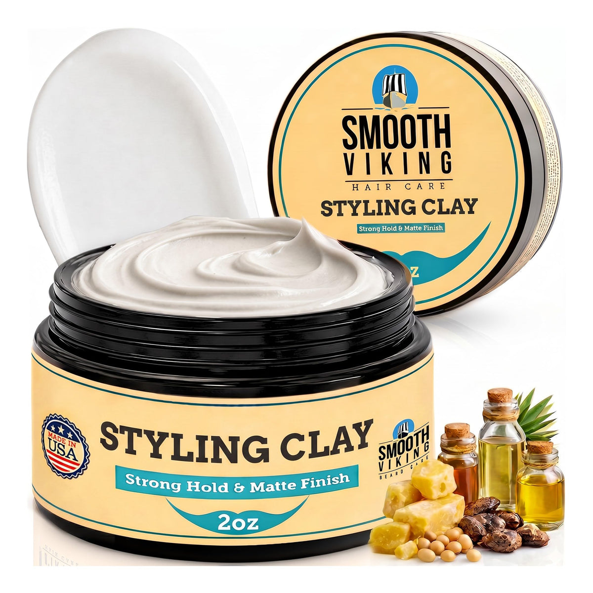 Smooth Viking front jar showing compact 2oz packaging and neat label benefit
