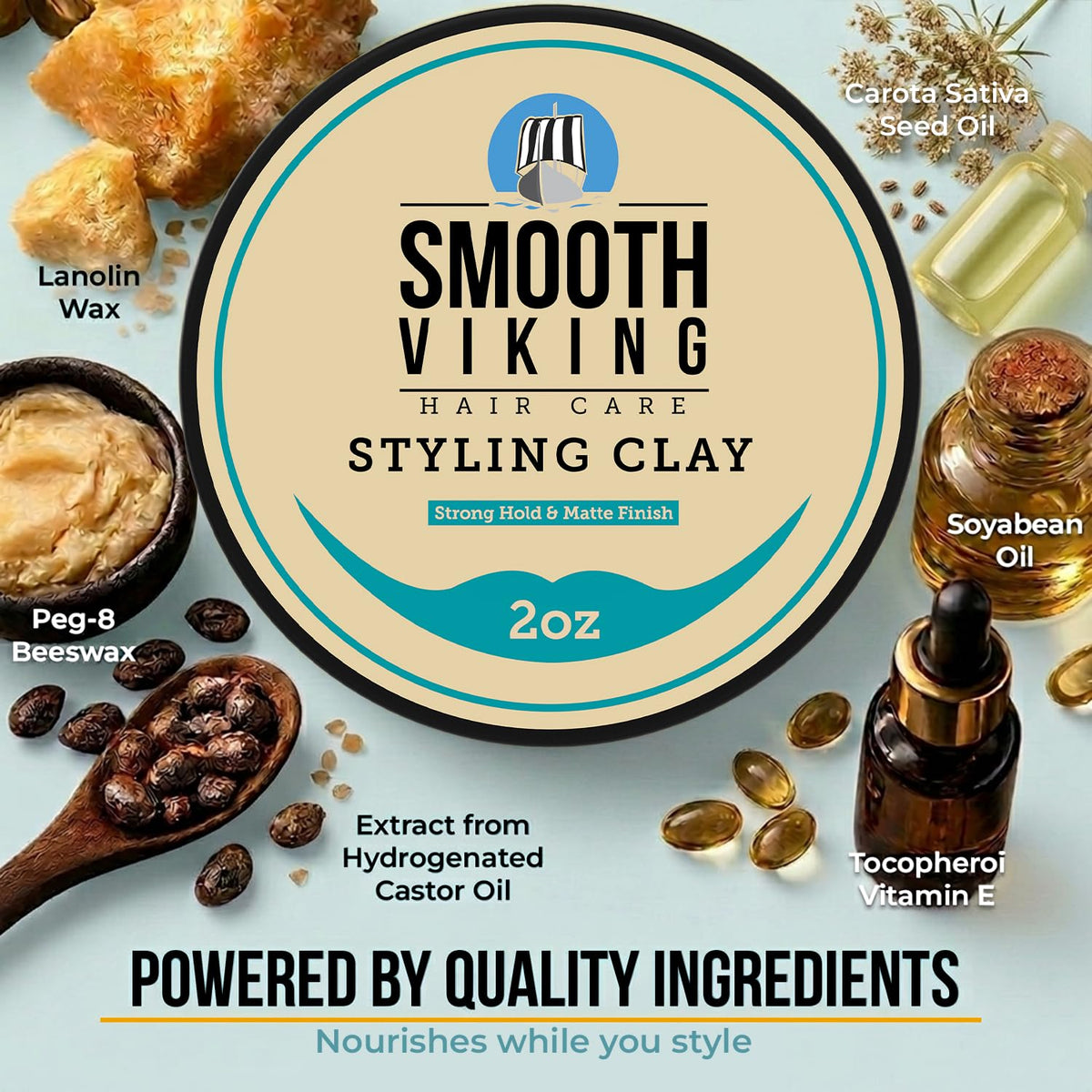Smooth Viking ingredient closeup illustrating natural blend and light formula benefit
