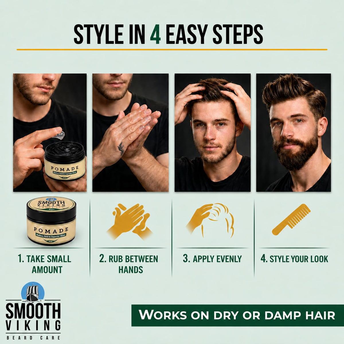 SMOOTH VIKING on bathroom counter illustrating daily grooming routine