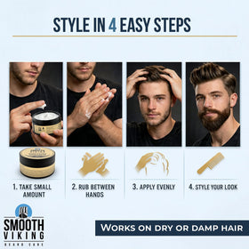 Smooth Viking styled hair in office setting offering natural professional look