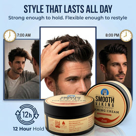 Smooth Viking styled curly hair showing defined, frizz-controlled curls benefit