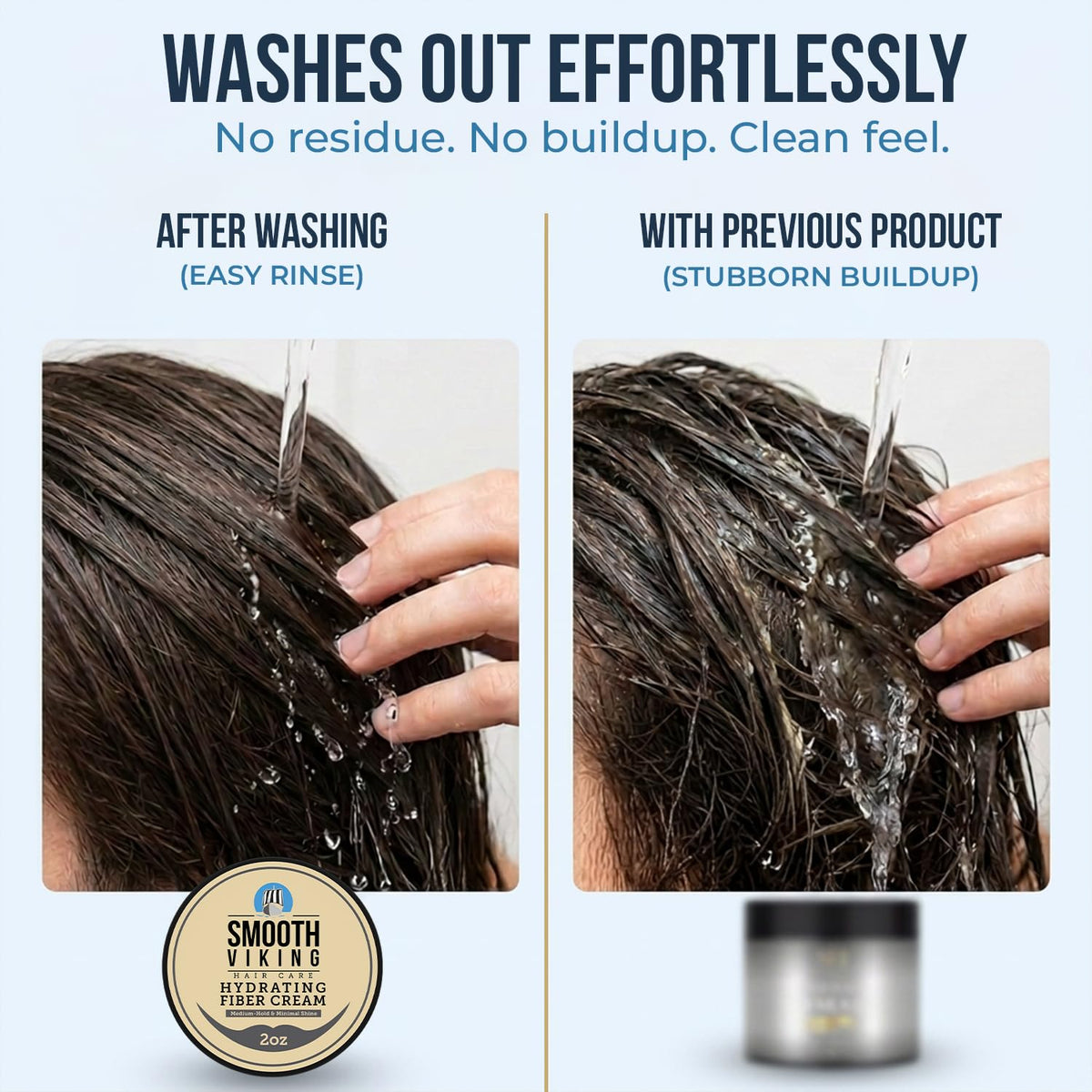 Smooth Viking rinsing under water showing easy washout and no residue