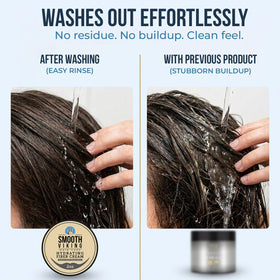 Smooth Viking rinsing under water showing easy washout and no residue