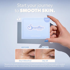 Smoothies patch held between fingers showing size and precise placement