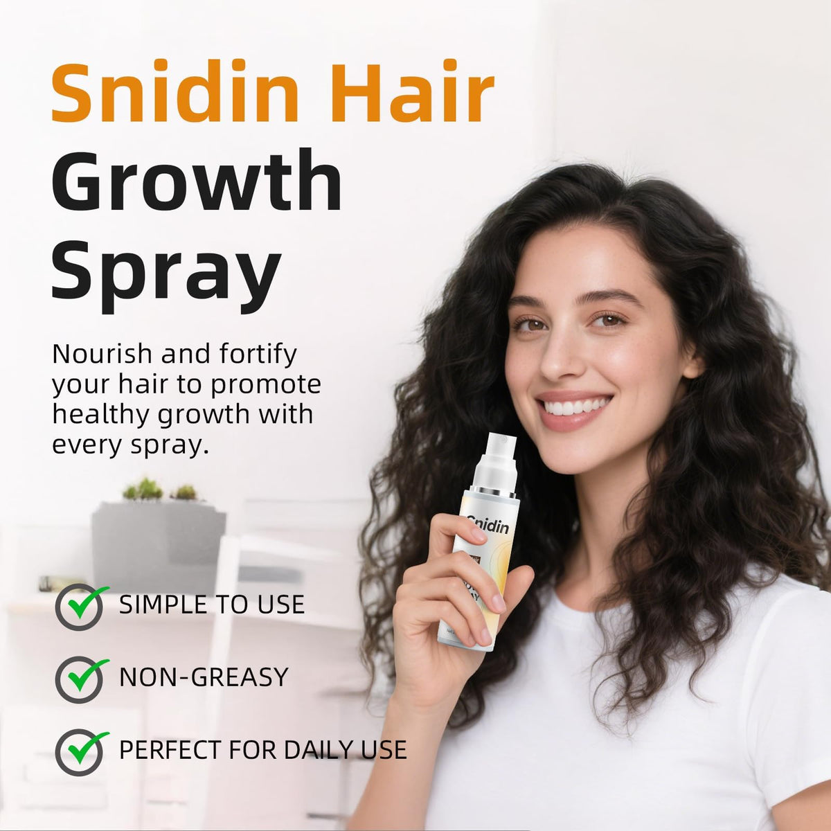 Snidin before and after hair section showing fuller-looking hair effect