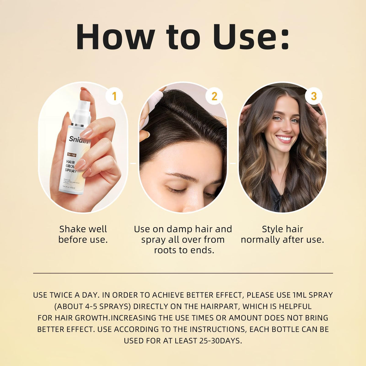 Snidin label ingredients detail highlighting biotin and rosemary benefits