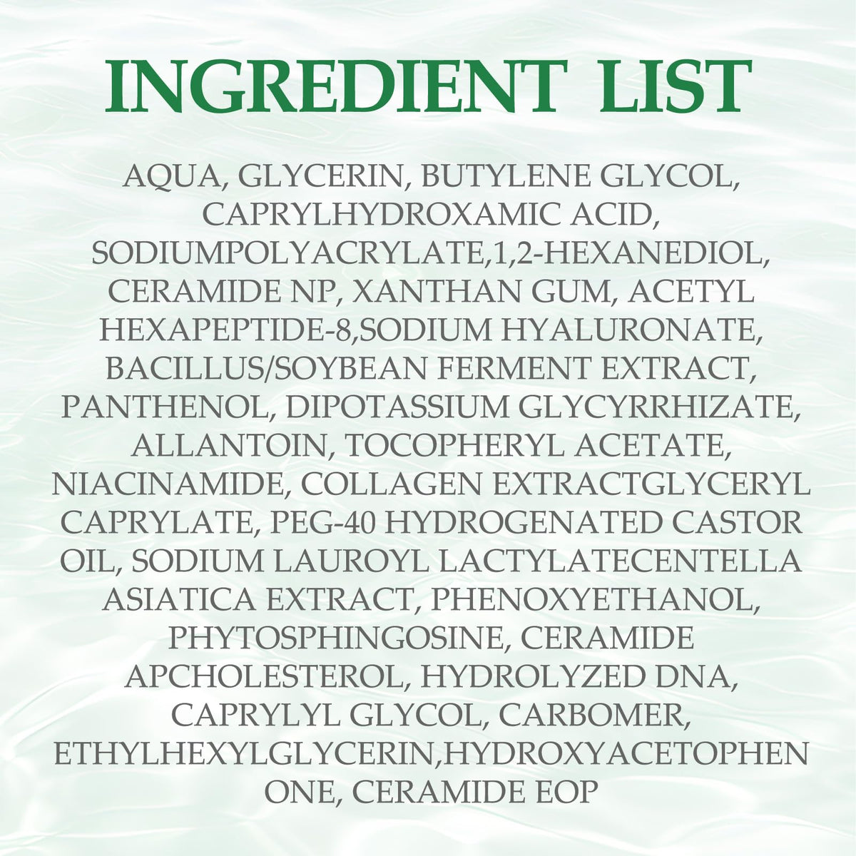 Centella extract and collagen water beside Snidin jar, soothing ingredient benefit