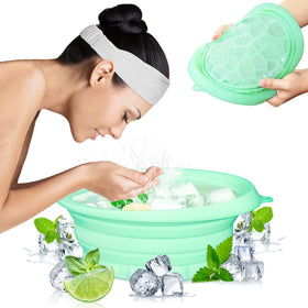 Snipeup front view of foldable ice bowl showing compact design and headband benefit