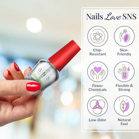 SNS Healthy Natural Nails close-up of high-gloss finish showing brilliant shine